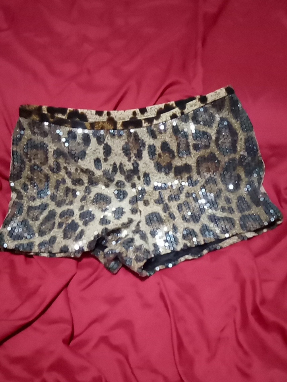 Leopard Sequin Party Shorts in Gold and Black